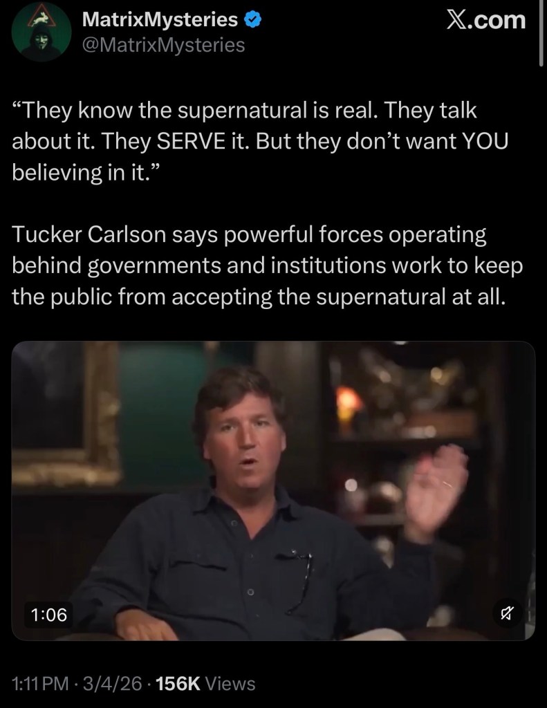 “They know the supernatural is real. They talk about it. They SERVE it. But they don’t want YOU believing in&nbsp;it.”
