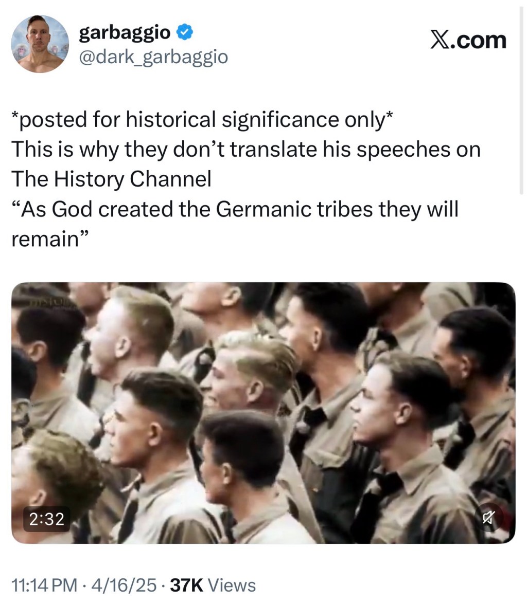 “As God created the Germanic tribes they will&nbsp;remain”