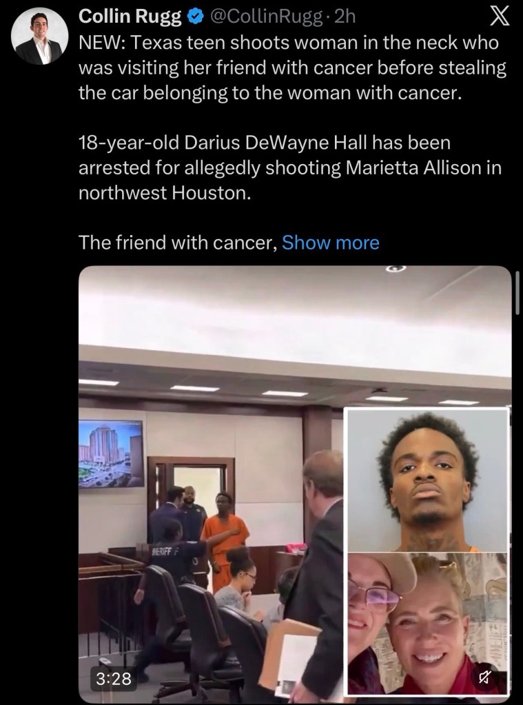 Texas teen shoots woman in the neck who was visiting her friend with cancer before stealing the car belonging to the woman with&nbsp;cancer.
