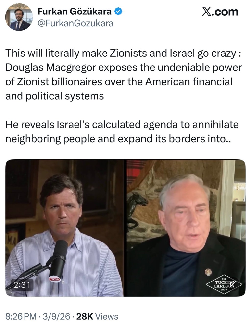 This will literally make Zionists and Israel go crazy : Douglas Macgregor exposes the undeniable power of Zionist billionaires over the American financial and political&nbsp;systems