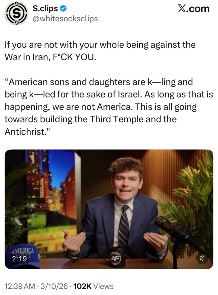 If you are not with your whole being against the War in Iran, F*CK&nbsp;YOU.