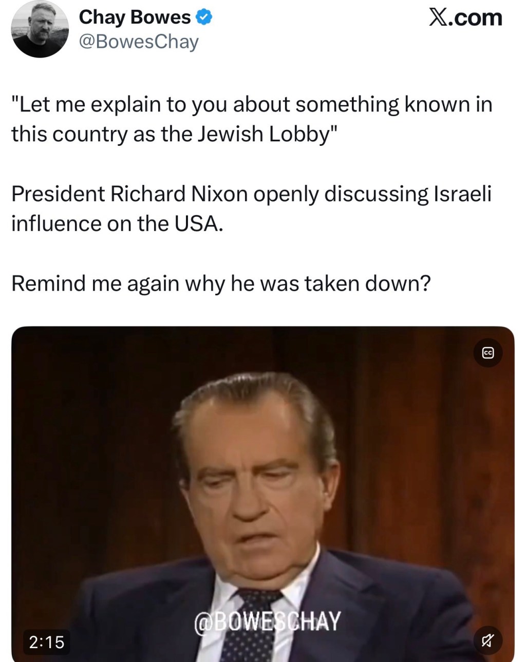 “Let me explain to you about something known in this country as the Jewish&nbsp;Lobby”