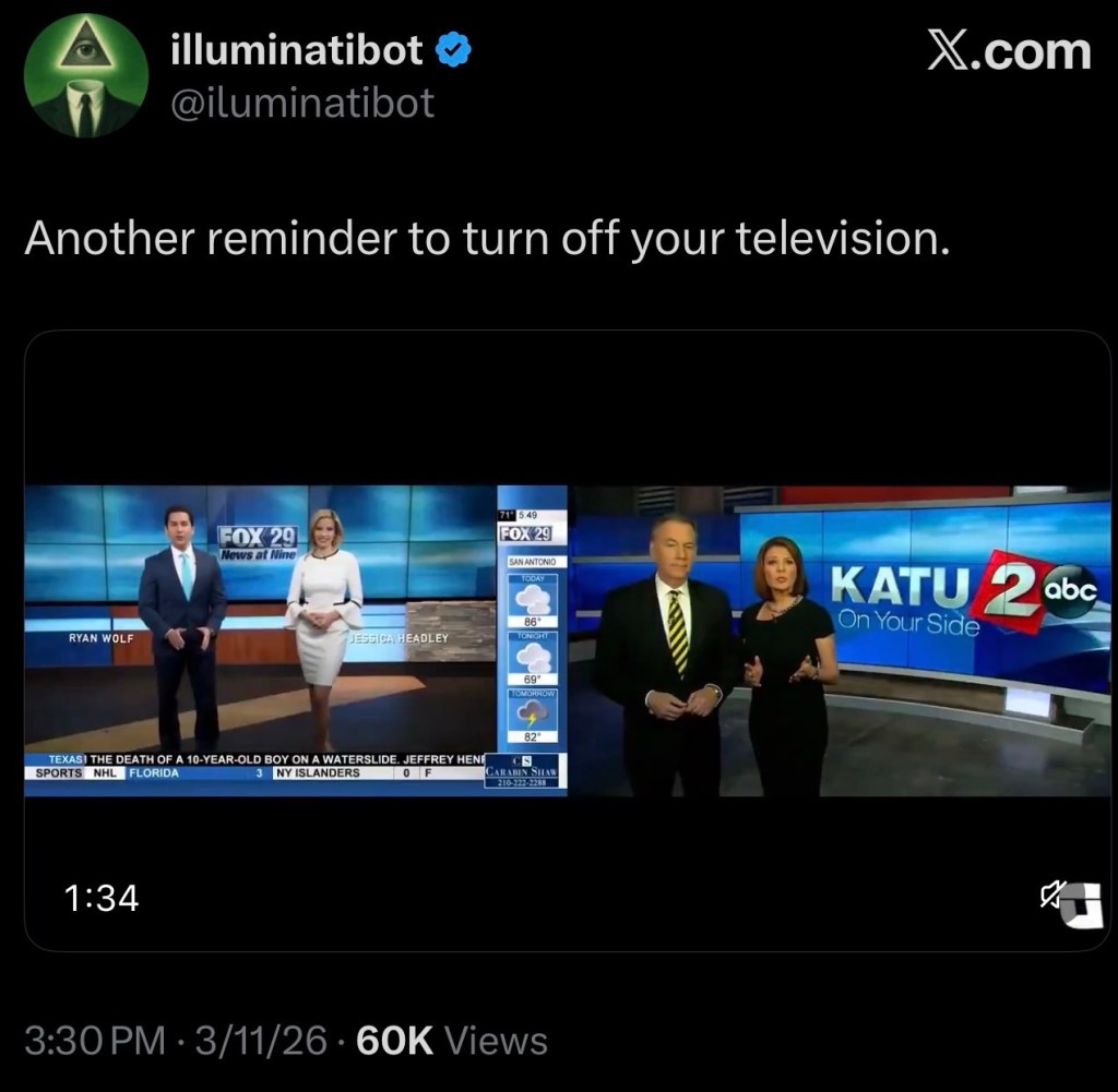 Another reminder to turn off your&nbsp;television.
