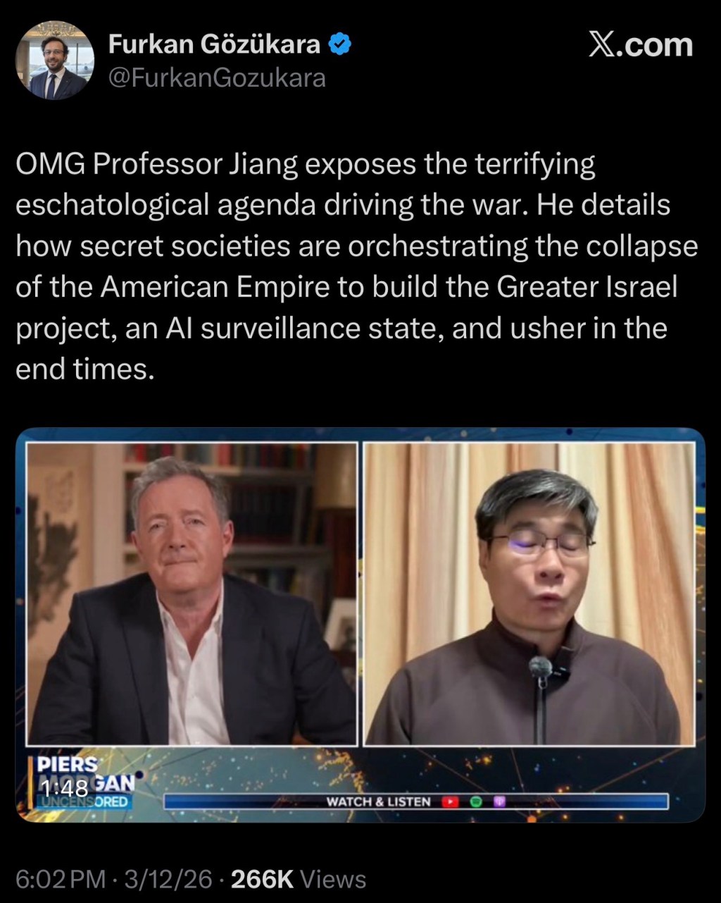 Professor Jiang exposes the terrifying eschatological agenda driving the war. He details how secret societies are orchestrating the collapse of the American Empire to build the Greater Israel project, an AI surveillance state, and usher in the end&nbsp;times.