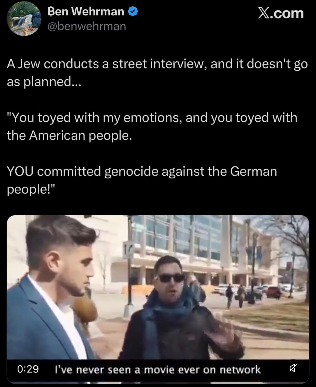 A Jewish man conducts a street interview, and it doesn’t go as&nbsp;planned…