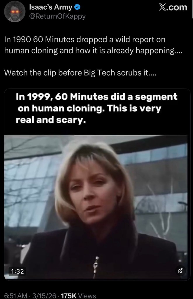 In 1990 60 Minutes dropped a wild report on human cloning and how it is already&nbsp;happening….
