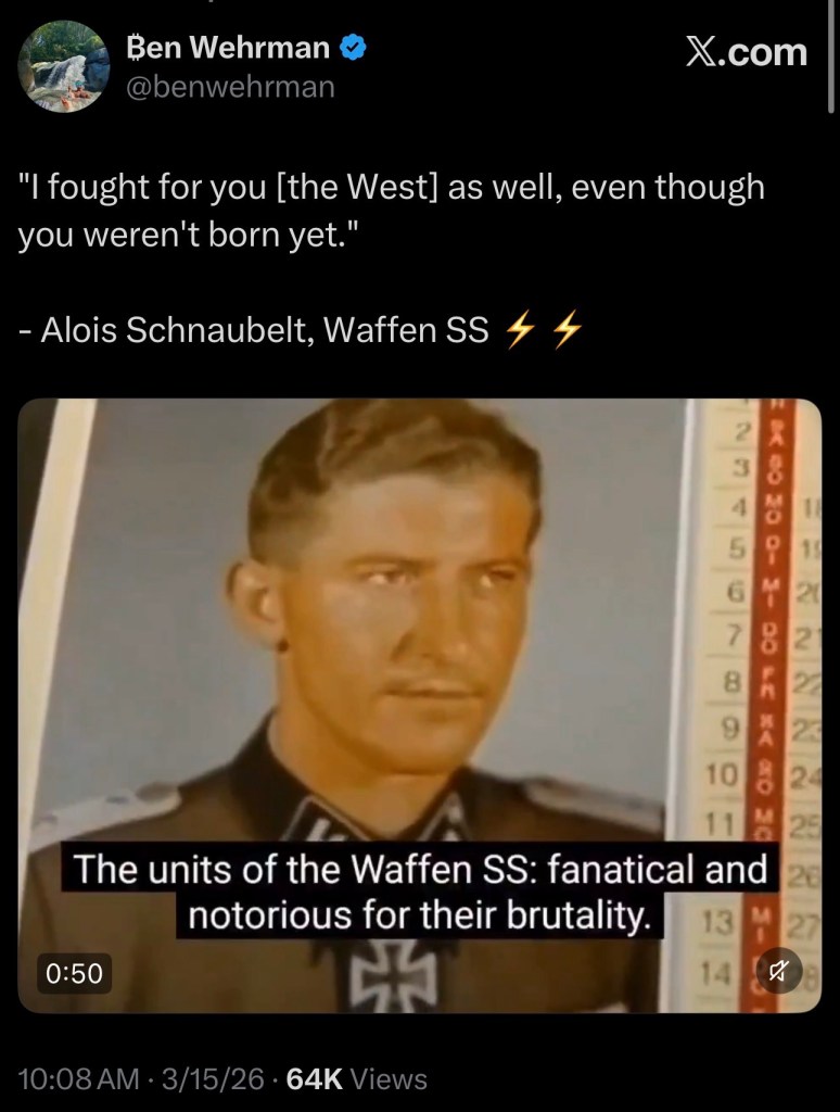 “I fought for you [the West] as well, even though you weren’t born&nbsp;yet.”