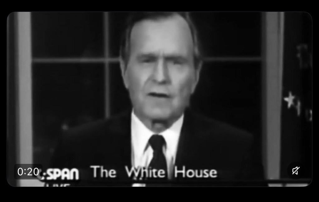 Excerpt of George H.W. Bush’s speech on September 11, 1990, in which he describes a globalist vision of a New World Order. I believe this speech is the first time most people were introduced to the NWO. The date of this speech was no&nbsp;coincidence.