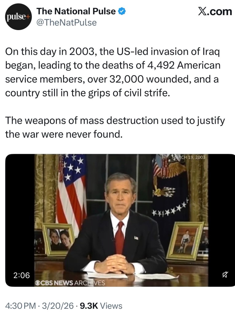 On this day in 2003, the US-led invasion of Iraq began, leading to the deaths of 4,492 American service members, over 32,000 wounded, and a country still in the grips of civil&nbsp;strife.