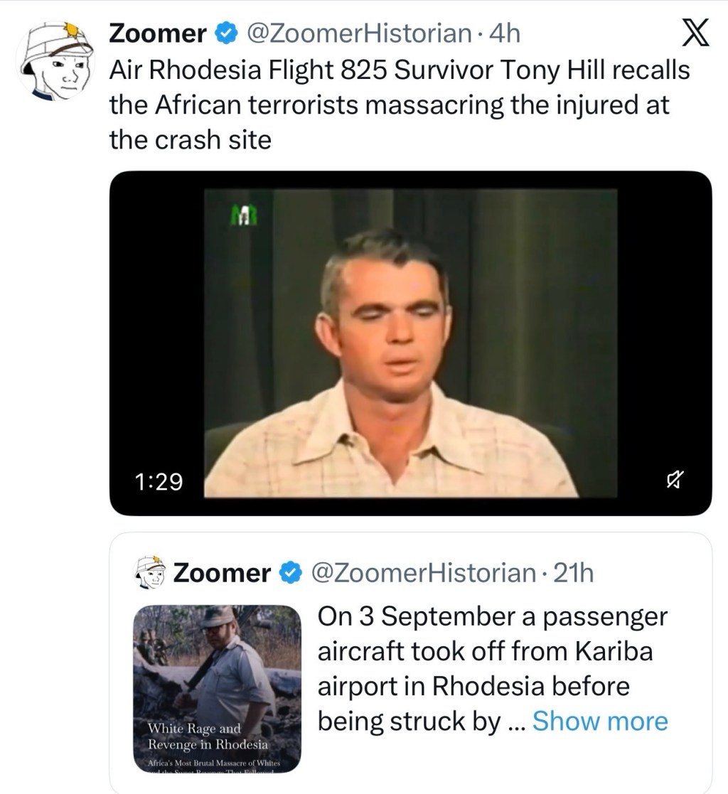 Air Rhodesia Flight 825 Survivor Tony Hill recalls the African terrorists massacring the injured at the crash&nbsp;site