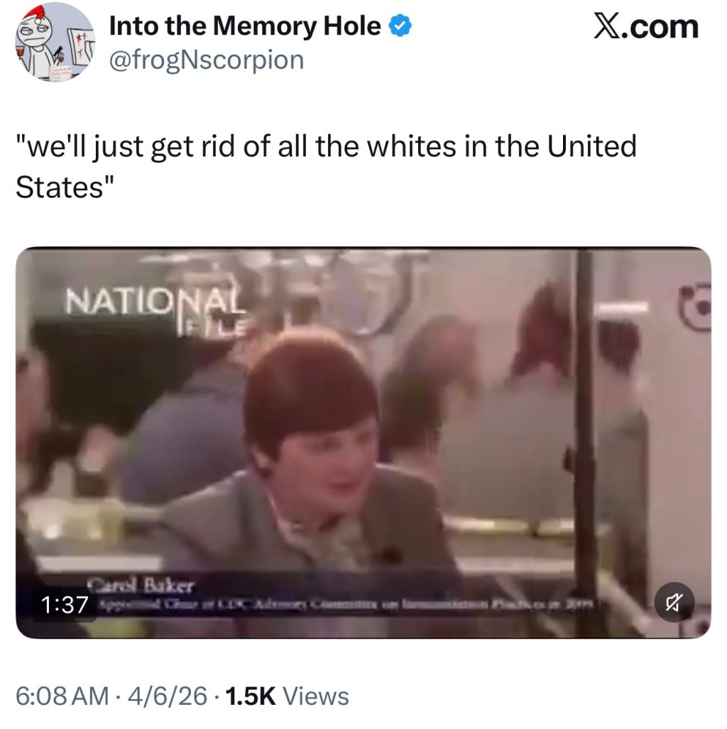 “we’ll just get rid of all the whites in the United&nbsp;States”