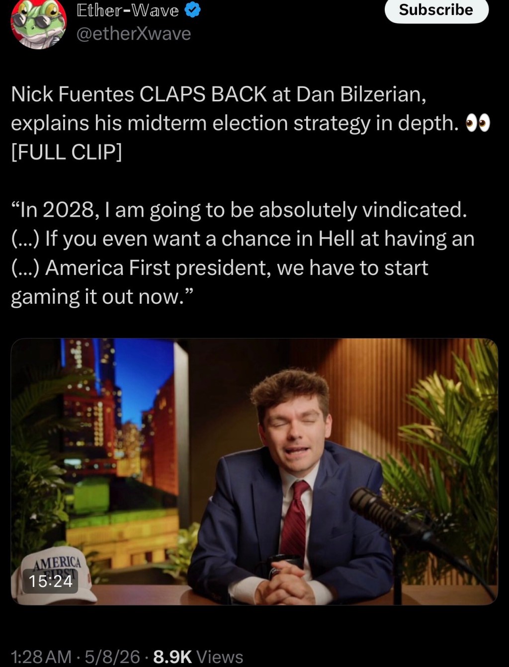 Nick Fuentes CLAPS BACK at Dan Bilzerian, explains his midterm election strategy in depth. 👀 [FULL&nbsp;CLIP]