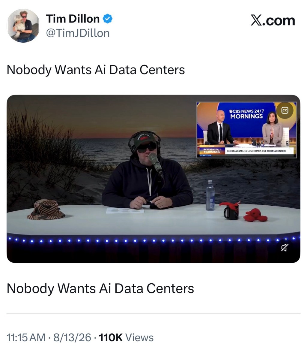 Tim Dillon – Nobody Wants AI Data&nbsp;Centers